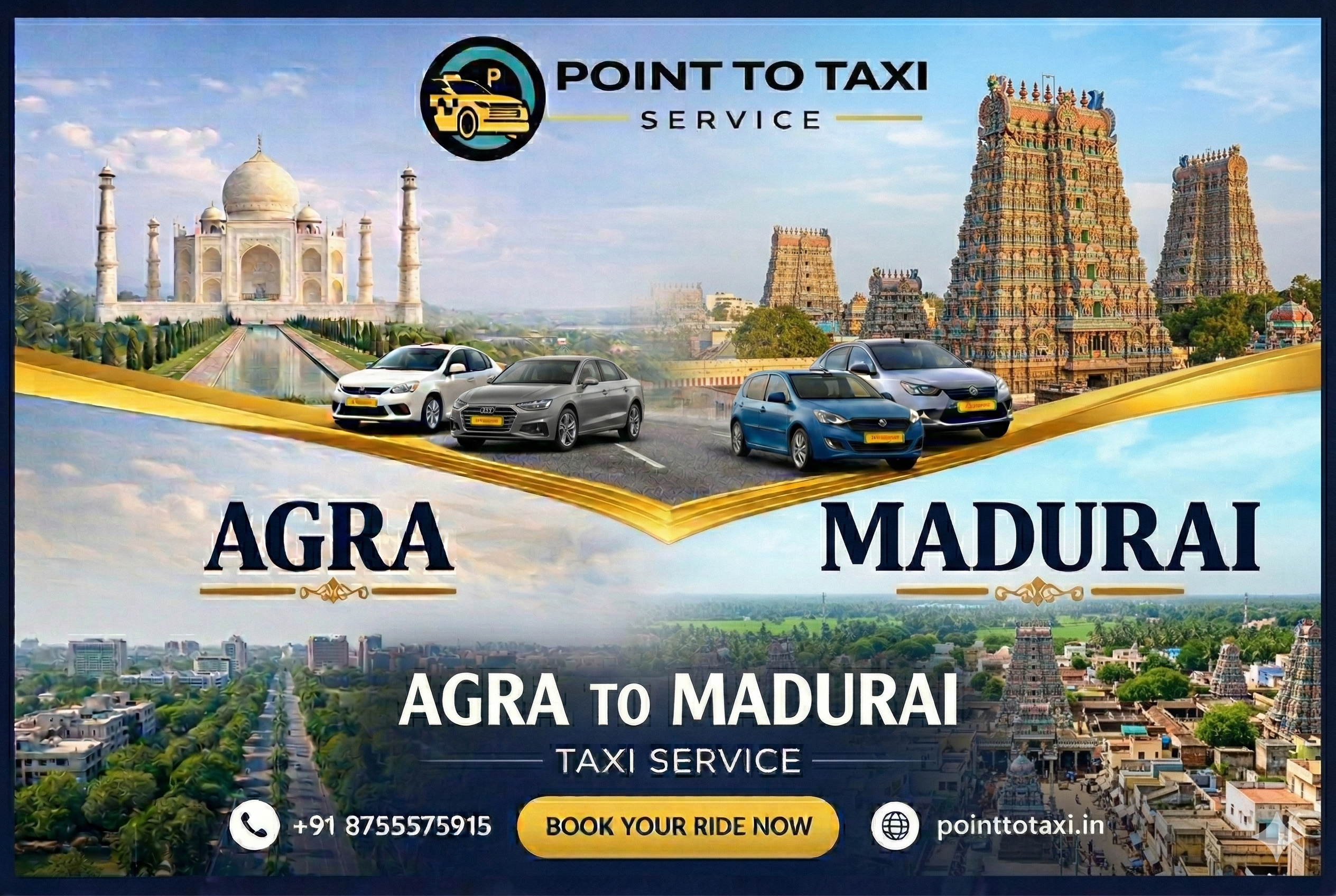 Agra to Madurai Taxi Service